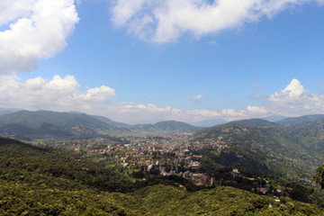 Naklejka premium The view of Kathmandu Valley as seen from Dhulikhel after a short hike
