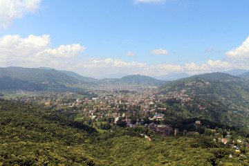 Fototapeta na wymiar The view of Kathmandu Valley as seen from Dhulikhel after a short hike