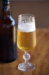 Casual photo of sweaty glass of beer