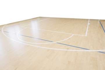 wooden floor basketball court with light effect