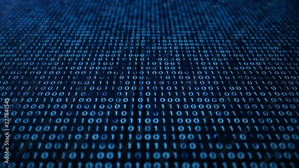 Poster provides security acces with binary code. concept of binary code. digital numbers one and zero on a 