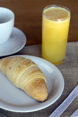 Croissant-type bread in the dish