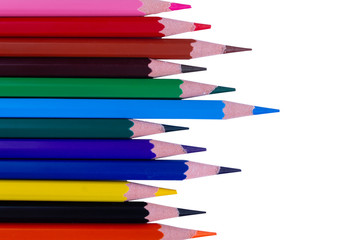 Color pencils isolated on a white background