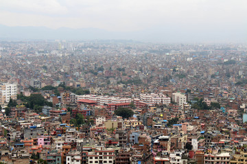 Kathmandu city, seen from the Swayambhunath Stupa on the hill