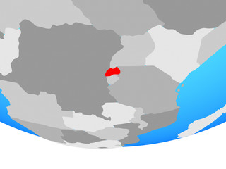 Fototapeta premium Rwanda on simple political globe.