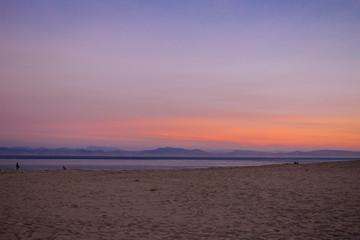 Sunset. “Punta Paloma” beach. Atlantic ocean, Tarifa, Andalusia, Spain.