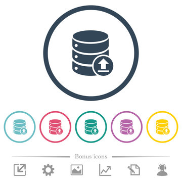 Restore database flat color icons in round outlines
