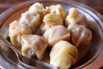 A plate of Momo, the South Asian or Tibetan style dumpling