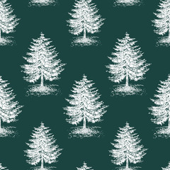 Seamless background of christmas trees