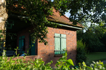 Fototapeta na wymiar Vintage house with old windows