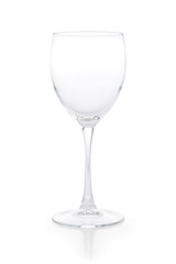 Clear empty wine glass isolated with clipping path