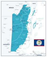 Fototapeta premium Biała mapa Belize