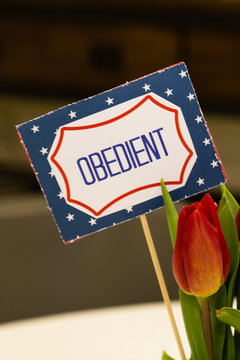 A Scout is obedient sign with flowers