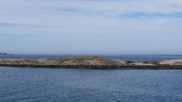 Ocean view from Atlantic road in Norway Europe. Norwegian coastline. Tourist attraction.