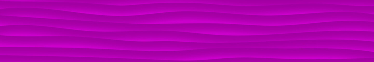 Abstract horizontal banner of wavy lines with shadows in purple colors