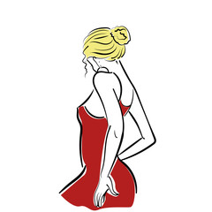 Spanish girl flamenco dancer in red dress, beautiful dance, happy sexy woman dancing