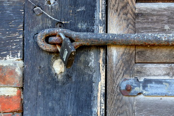 Lock, latch, weathered, shelter, property