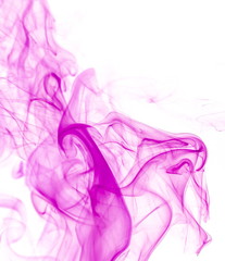 Purple smoke on white background