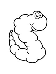 kontur wurm comic cartoon clipart design cool raupe regenwurm glücklich schlange klein ekelig regen