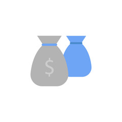 Bag, banking, savings, money two color blue and gray icon