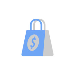 Bag, dollar, shop, money two color blue and gray icon