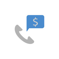 Budget, phone, call, finance, money, banking two color blue and gray icon