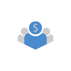 Businessman, buyer, investor two color blue and gray icon