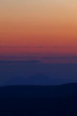 Early morning. Dawn over the mountains of the North Caucasus in Russia.
