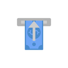 Cash, cash out, money, receive, withdraw two color blue and gray icon