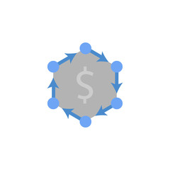 Cash, flow, finance, money, banking two color blue and gray icon