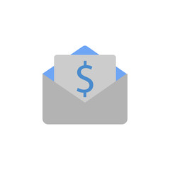 Envelope, banking, email, salary two color blue and gray icon