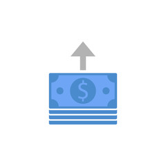 Money, payment, send, transfer two color blue and gray icon