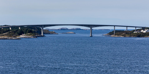 Fototapeta premium A bridge over the sea near Bergen, Norway