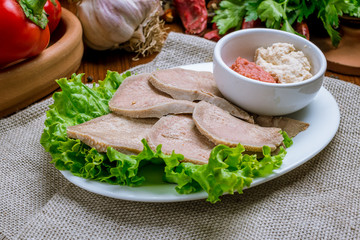 Beef tongue with horseradish