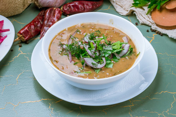 bean lobio in a pot