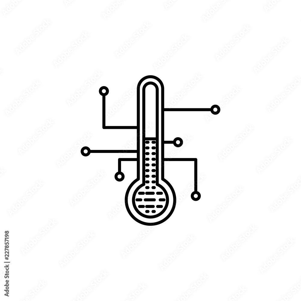 Aufkleber smart temperature control icon. element of smart house icon for mobile concept and web apps. thin li