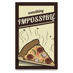 vector vintage pizza theme poster art drawing template with campaign message