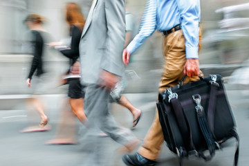 group of business people in the street