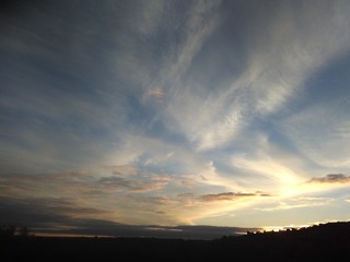 beautiful autumn sunset above the ground