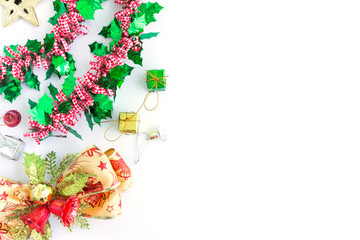 christmas background in top view with copy space