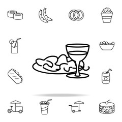 salad with glass of wine icon. Fast food icons universal set for web and mobile