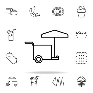bench on wheels icon. Fast food icons universal set for web and mobile
