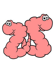 2 freunde team paar liebe würmer wurm comic cartoon clipart design cool raupe regenwurm glücklich schlange klein ekelig regen
