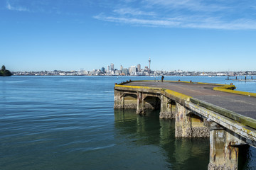 Obraz premium Bayswater Wharf Auckland New Zealand; Popular Fishing Spot