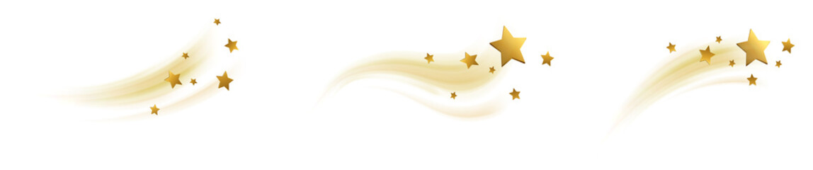 Sterne mit Schweif, Sternschnuppen Set Gold - 227863580