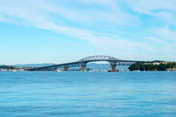 View to Harbour Bridge from Bayswater Boats Marina Auckland, New Zealand; It's an Iconic Landmark in Auckland