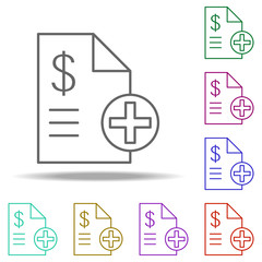 health insurance line icon. Elements of Medicine in multi color style icons. Simple icon for websites, web design, mobile app, info graphics