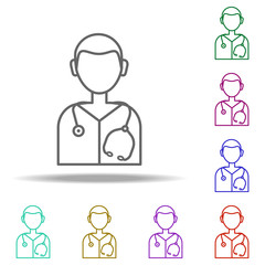 doctor line icon. Elements of Medicine in multi color style icons. Simple icon for websites, web design, mobile app, info graphics