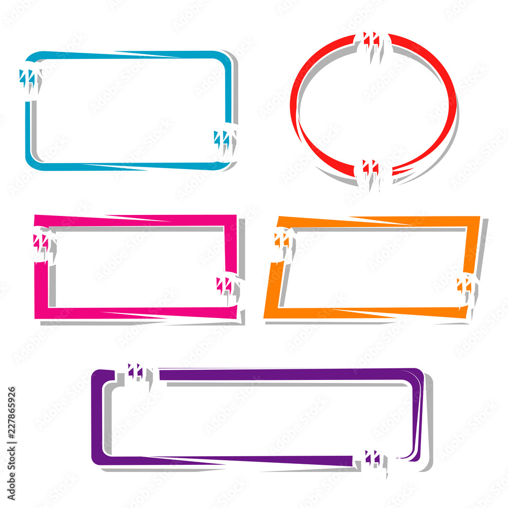 Poster set of text box frame quote element vector