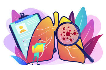 Lung cancer concept vector illustration.